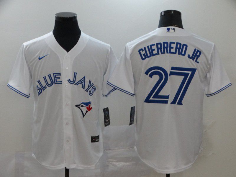 Men Toronto Blue Jays #27 Guerrero jr White Game MLB Jerseys->women mlb jersey->Women Jersey